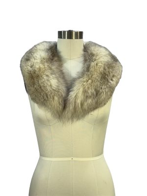 Fur Cream/Dark Brown Textured Stole -Rental