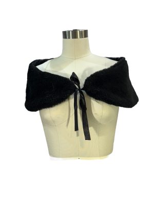 Faux Fur Black Stole -Rental