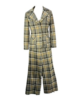 Grey Plaid Pant Suit -Rental