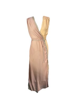 Peach & Pink Chiffon Split Dress -Rental