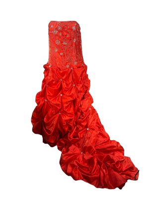 Red Satin Ball Gown -Rental