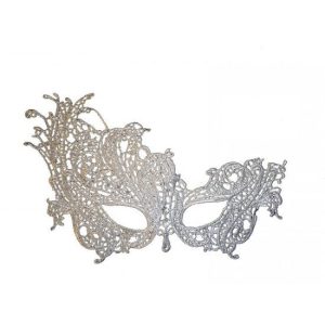Silver Swan Lace Mask