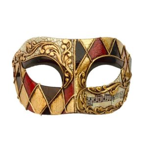 Black and Gold Harlequin Music Mask