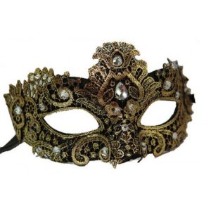 Gold Gemstone Lace Mask