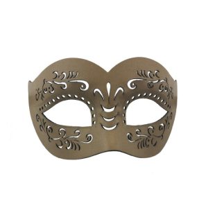 Light Brown Leather Like Swirl Cutout Mask