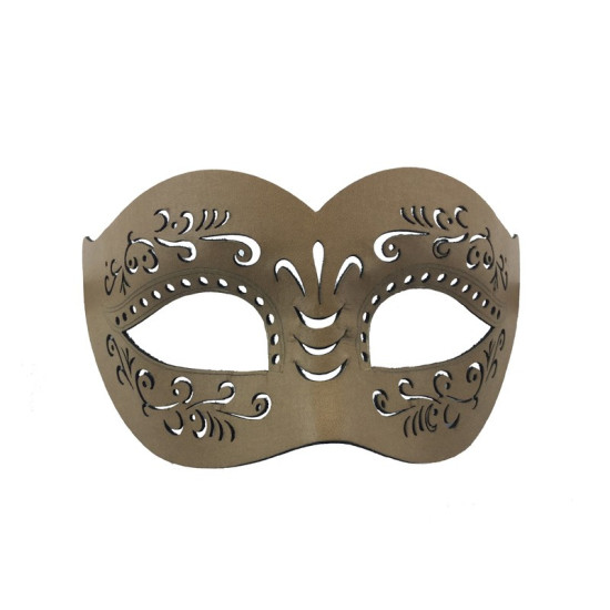 Light Brown Leather Like Swirl Cutout Mask