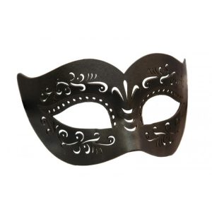 Black Leather Like Swirl Cutout Mask