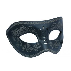 Black Leather Like Cut Mask