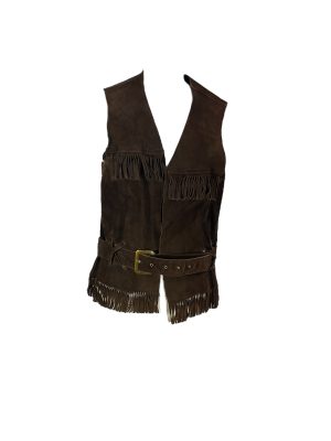 Leather Cowboy Vest with Belt -Rental
