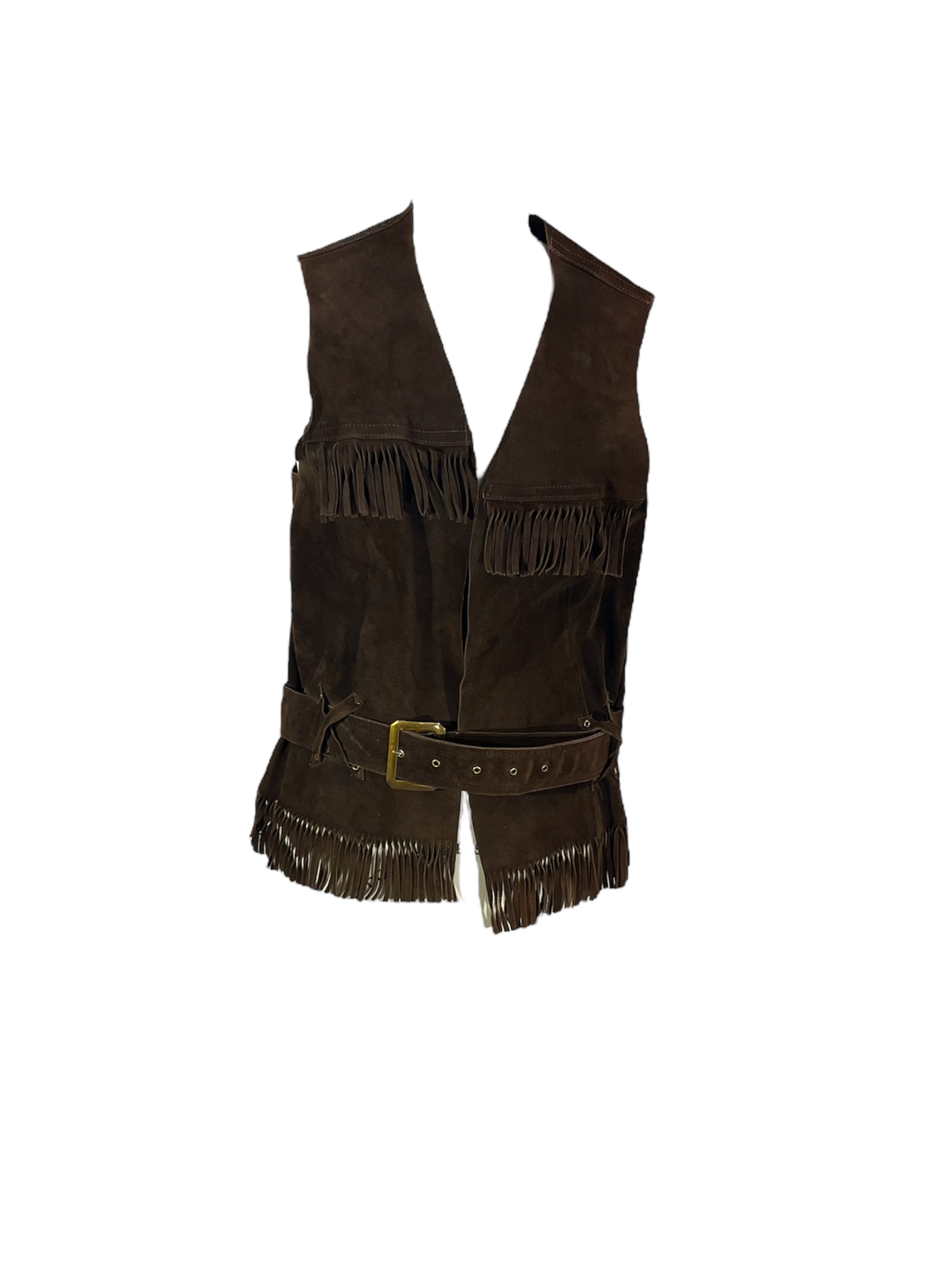 Leather Cowboy Vest with Belt -Rental