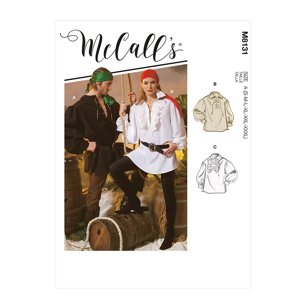 McCALL's M8131 Unisex Historical Shirts