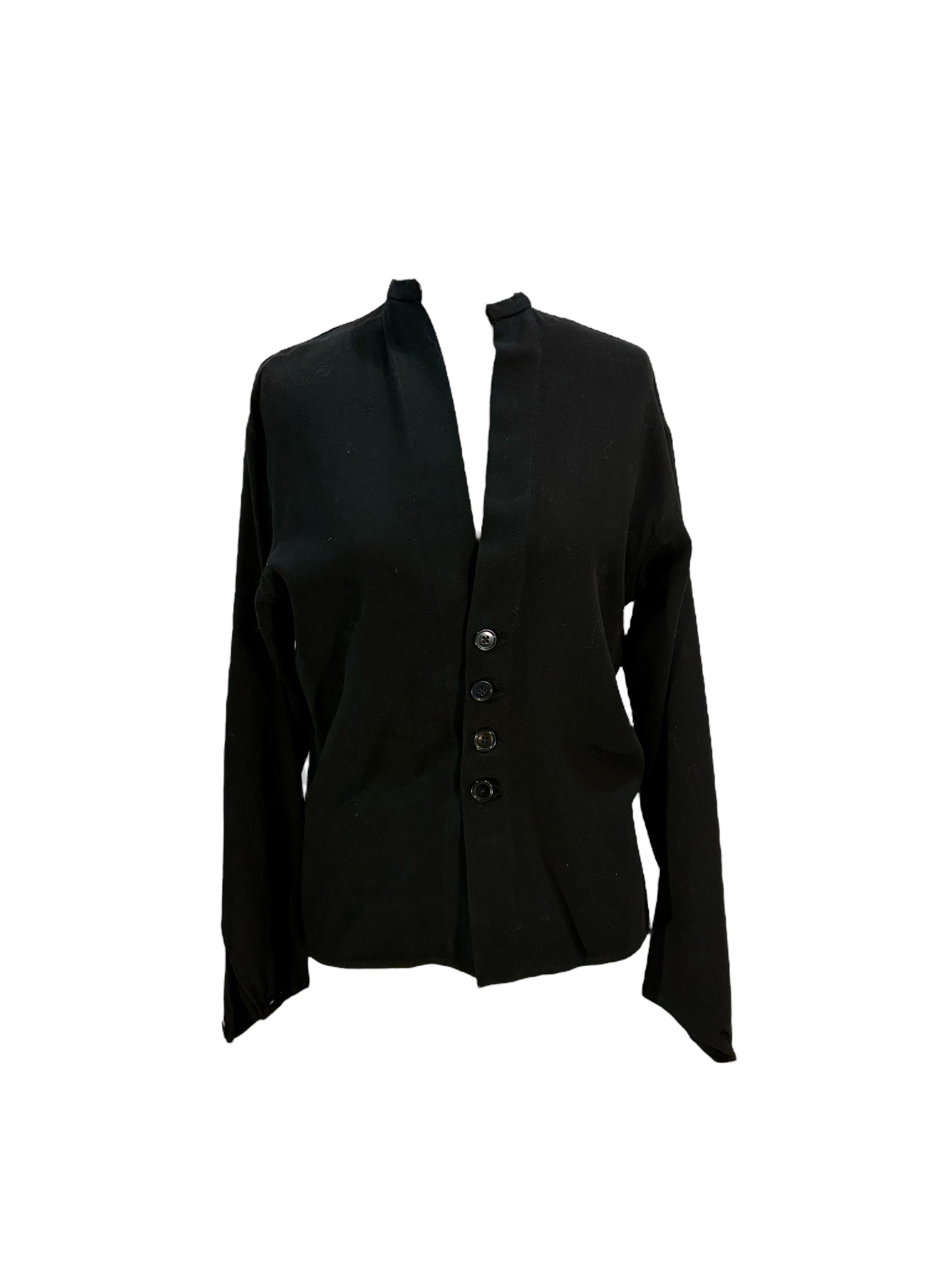 Black Wool Pirate Shirt -Rental