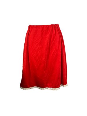 Red Peasant Skirt with White Lace -Rental