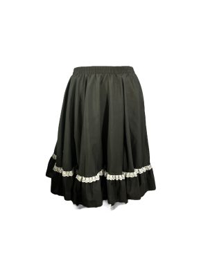 Black Peasant Skirt with White Lace -Rental