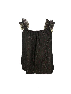 Black and Fuchsia Lace Top -Rental