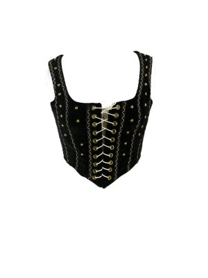 Studded Black Lace-up Vest -Rental
