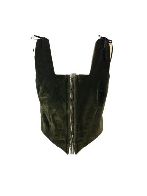 Green Velvet Lace-up Vest -Rental
