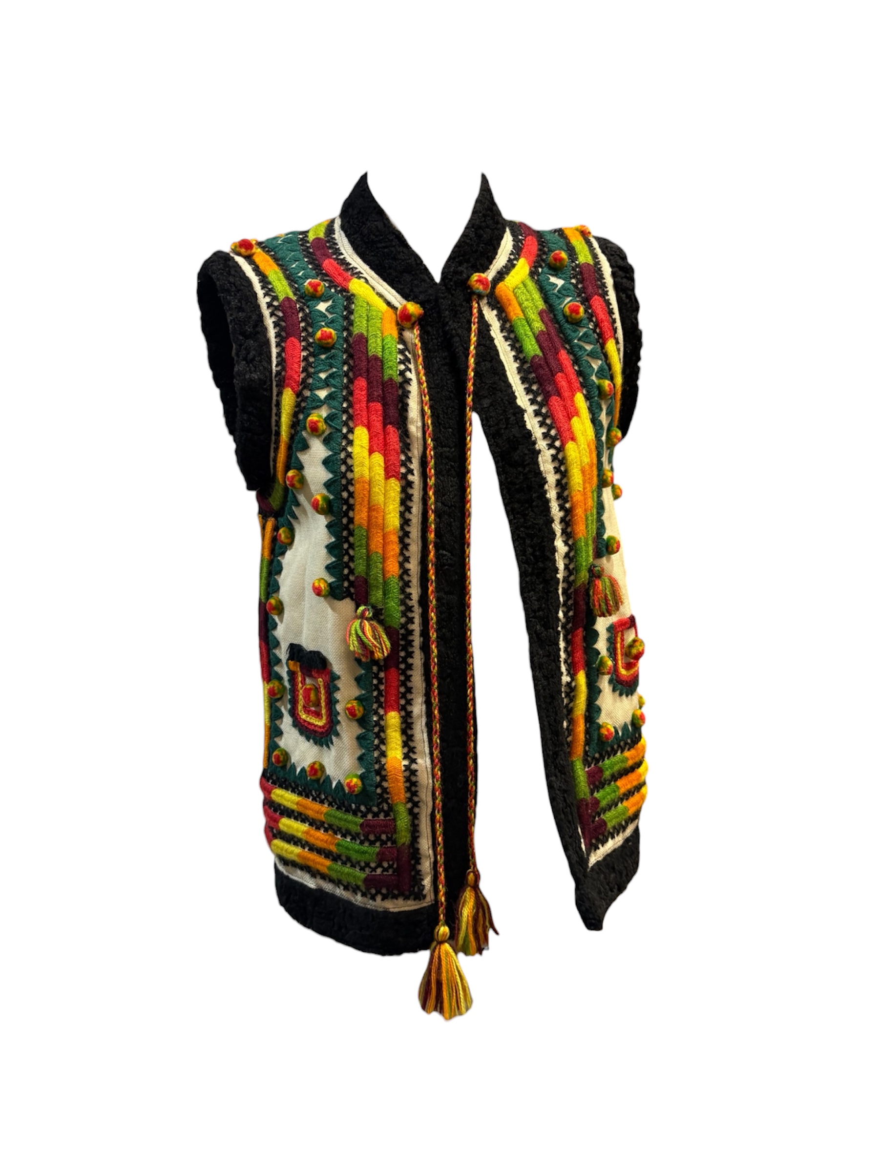 Canvas and Black Wool Vest -Rental