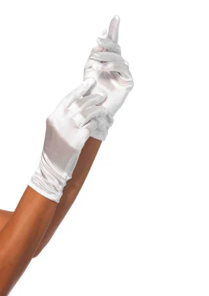 White Wrist Length Gloves
