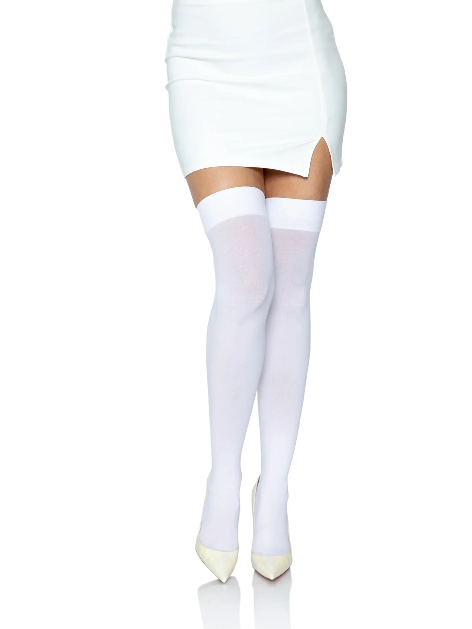 White Thigh High Socks
