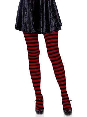 Black and Red Striped Tights